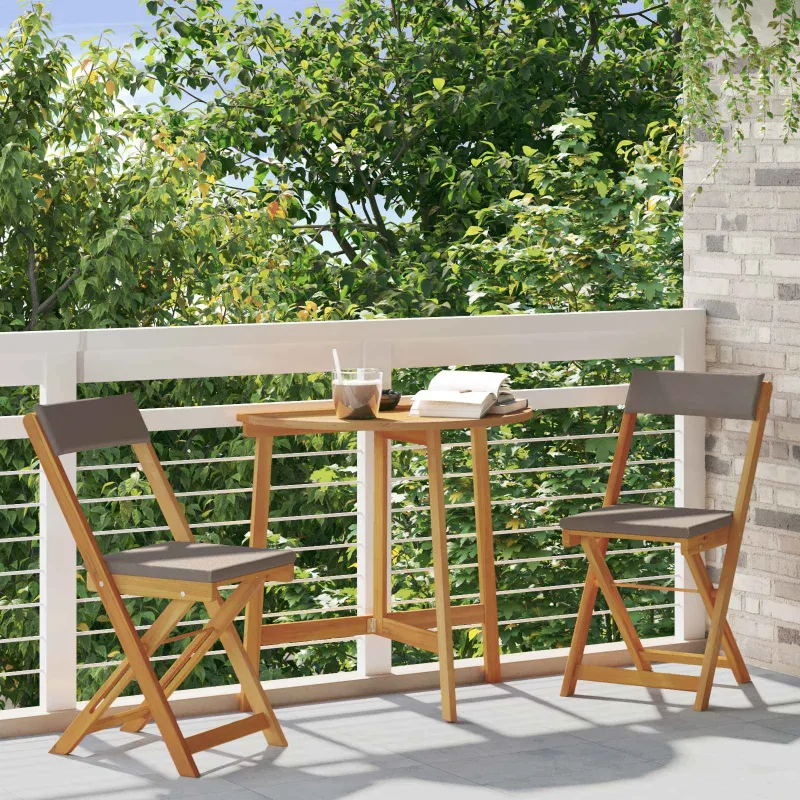 Lauko bistro kėdės 2 pcs Tamsiai pilka 40 x 53 x 80 cm