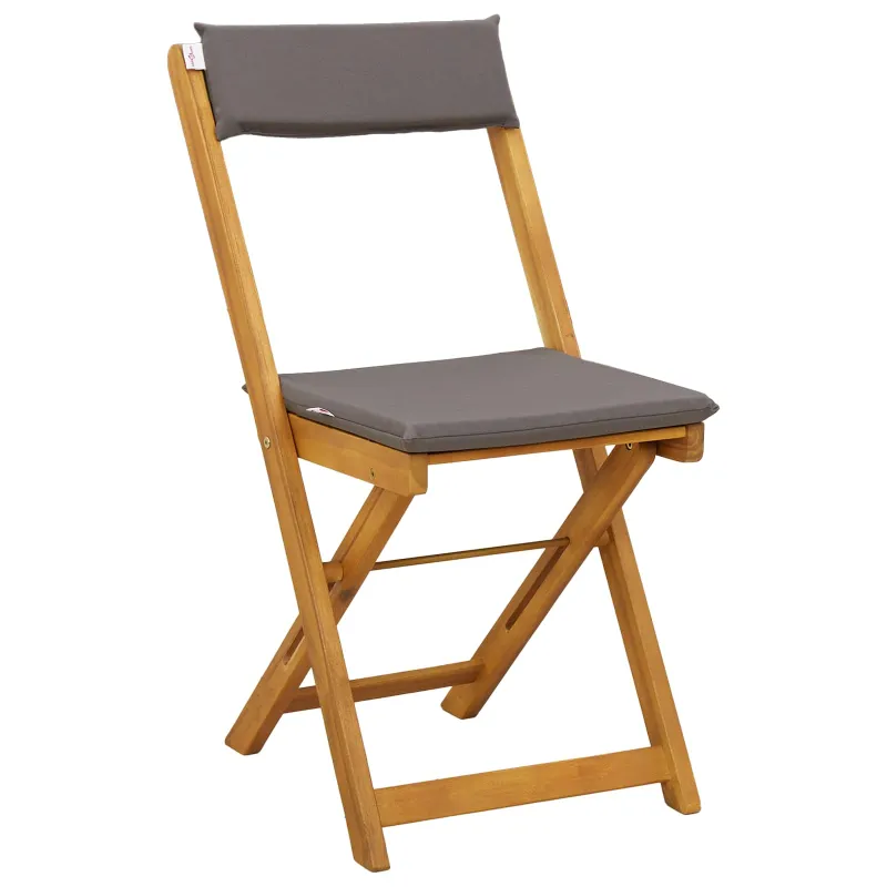 Lauko bistro kėdės 2 pcs Tamsiai pilka 40 x 53 x 80 cm