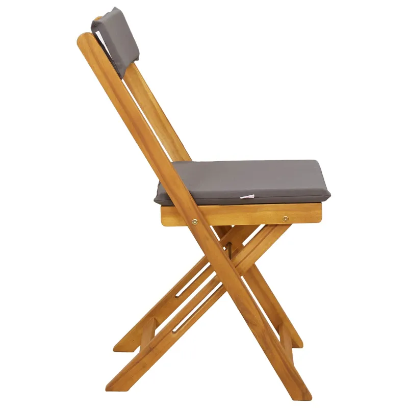 Lauko bistro kėdės 2 pcs Tamsiai pilka 40 x 53 x 80 cm