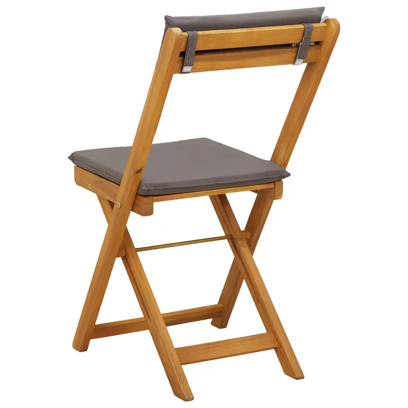 Lauko bistro kėdės 2 pcs Tamsiai pilka 40 x 53 x 80 cm