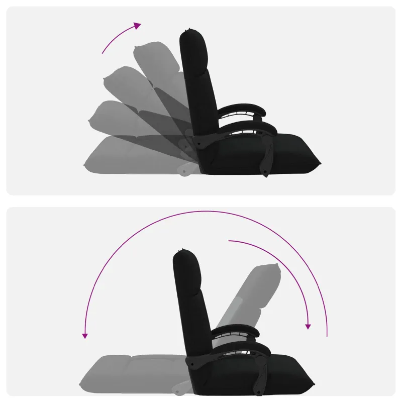Reguliuojamas grindų fotelis Juoda Audinys