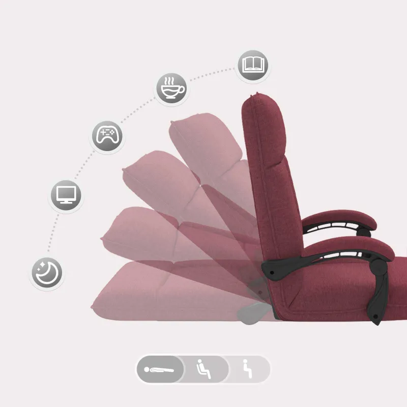 Reguliuojamas grindų fotelis Vyno raudona Audinys