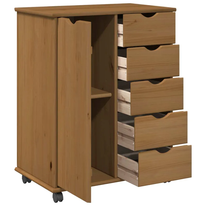 Ratuotas kabinetas su ratu Medus ruda 63,5 x 39 x 79 cm