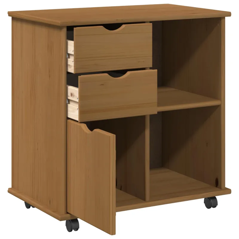 Ratuotas kabinetas su ratu Medus ruda 63,5 x 39 x 65,5 cm