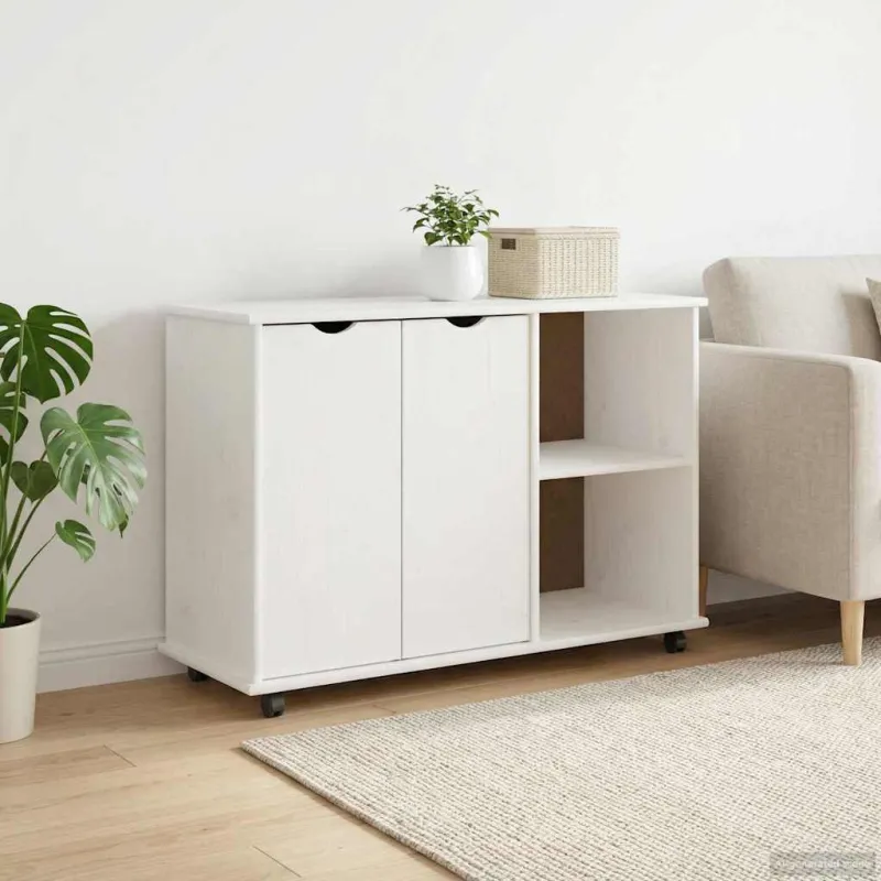 Ratuotas kabinetas Balta 100 x 39 x 65,5 cm Kietas pušies medis