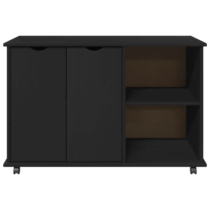 Ratuotas kabinetas Juoda 100 x 39 x 65,5 cm Kietas pušies medis