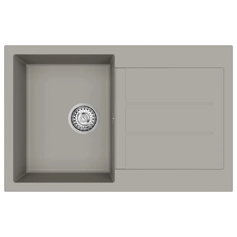 Kriauklė Pilka 780 x 500 mm 80% Kvarcas ir 20% Derva
