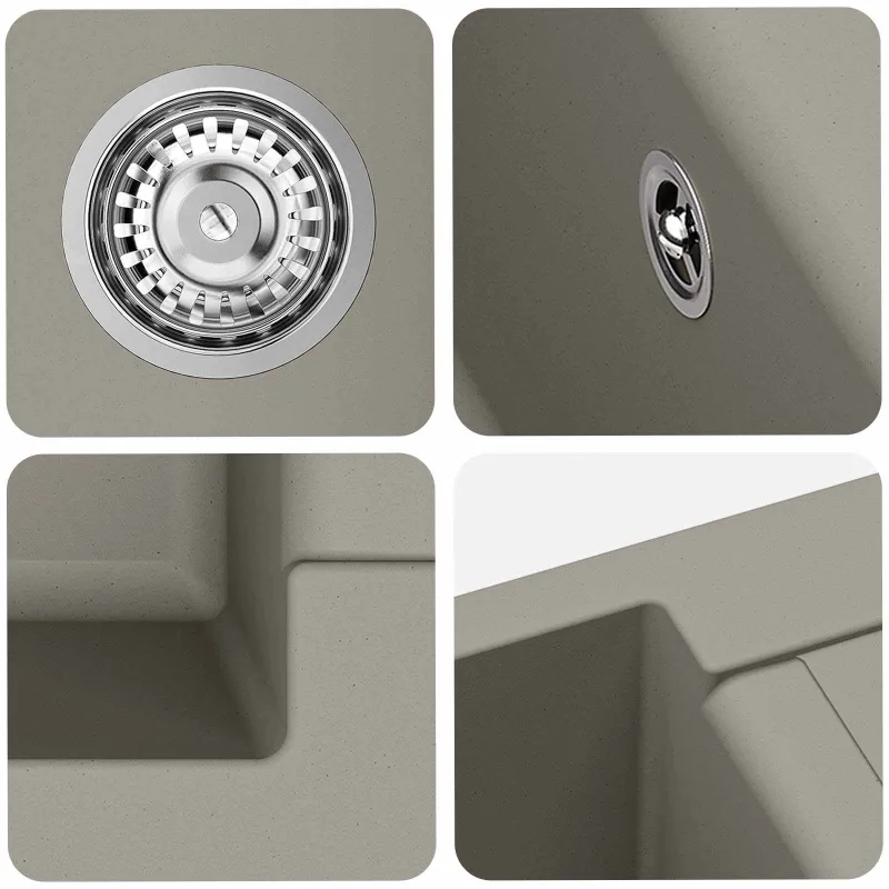 Kriauklė Pilka 780 x 500 mm 80% Kvarcas ir 20% Derva