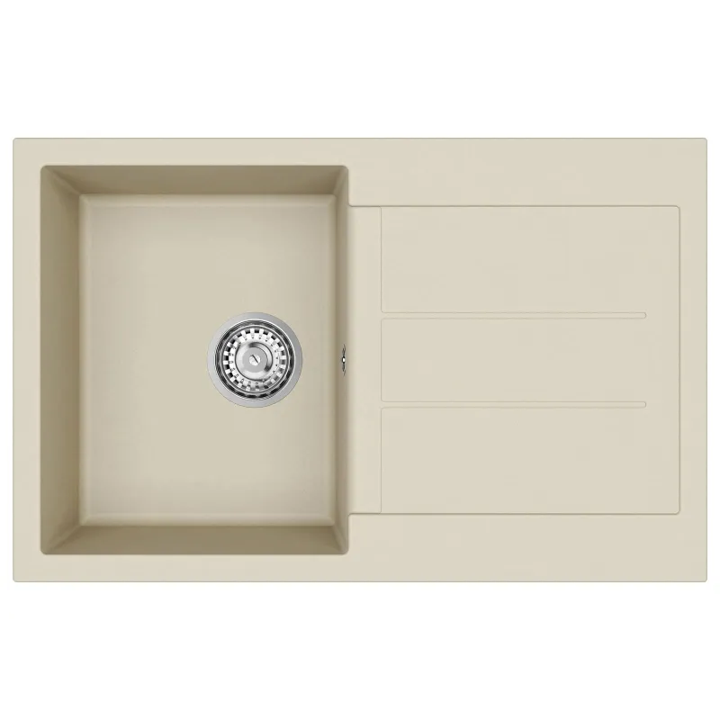 Kriauklė Smėlio 780 x 500 mm 80% Kvarcas ir 20% Derva
