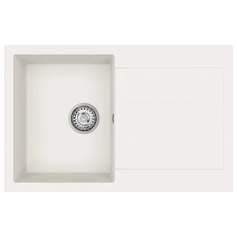 Kriauklė Balta 780 x 500 mm 80% Kvarcas ir 20% Derva