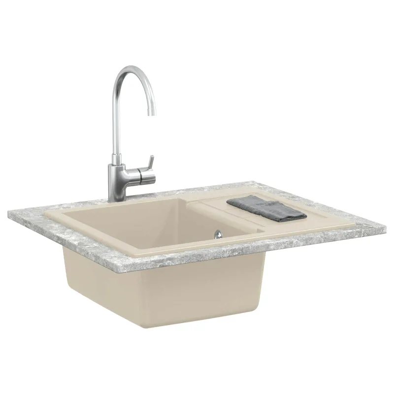 Kriauklė Smėlio 620 x 500 mm 80% Kvarcas ir 20% Derva
