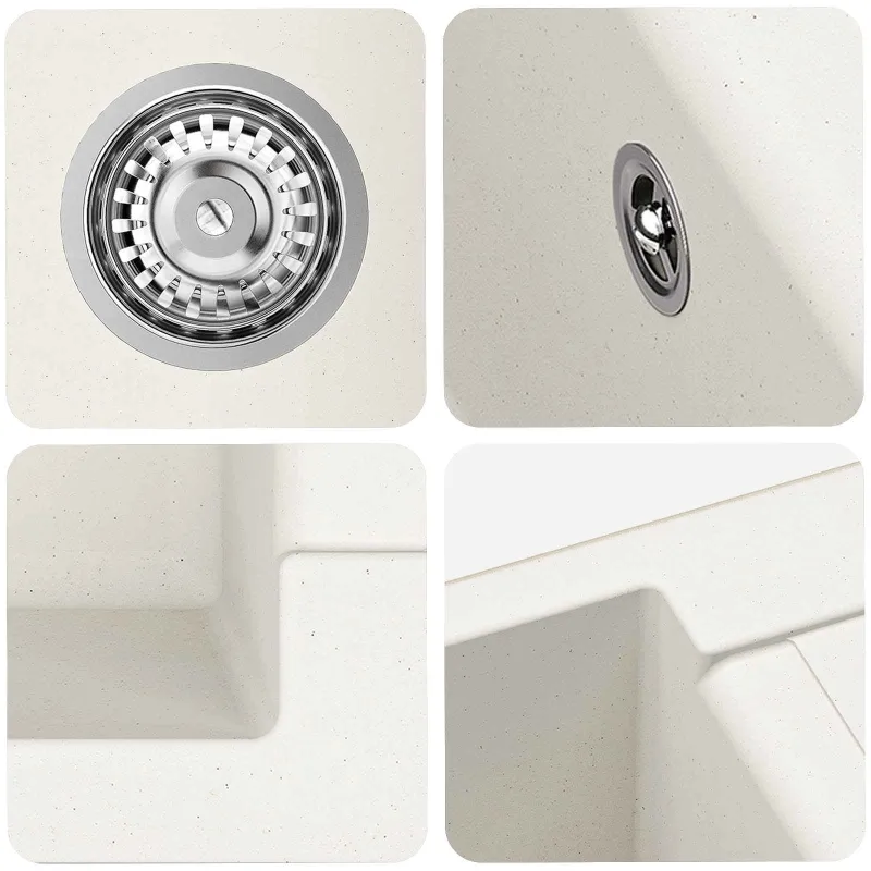 Kriauklė Balta 620 x 500 mm 80% Kvarcas ir 20% Derva