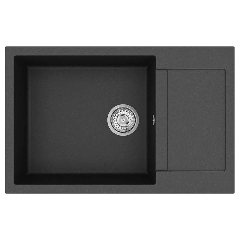 Kriauklė Juoda 780 x 500 mm 80% Kvarcas ir 20% Derva