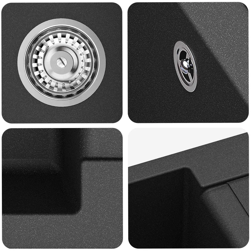 Kriauklė Juoda 780 x 500 mm 80% Kvarcas ir 20% Derva