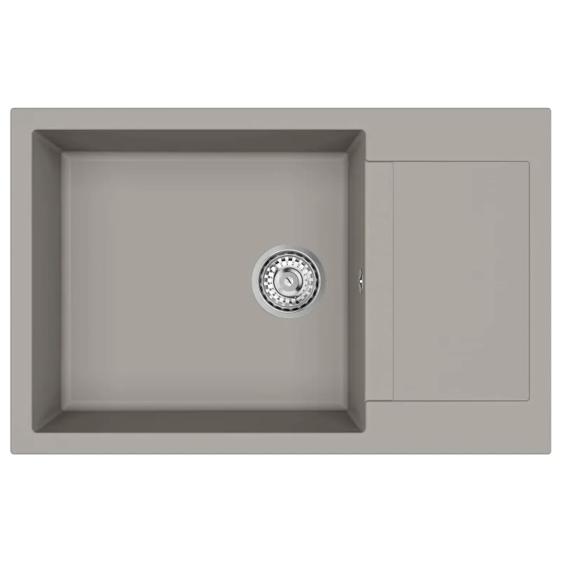 Kriauklė Pilka 780 x 500 mm 80% Kvarcas ir 20% Derva