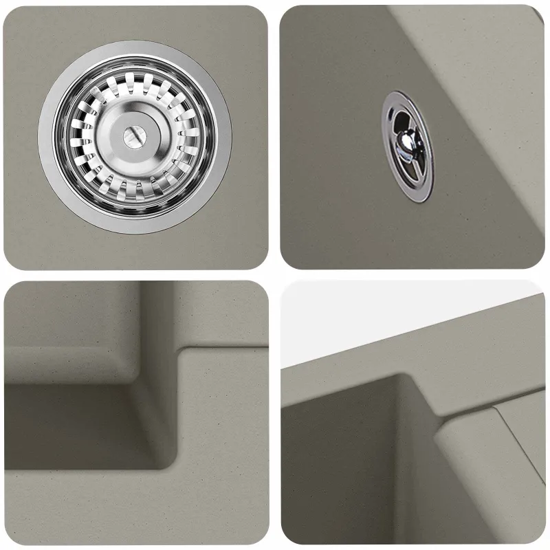 Kriauklė Pilka 780 x 500 mm 80% Kvarcas ir 20% Derva