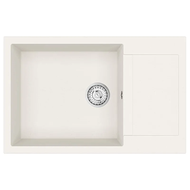 Kriauklė Balta 780 x 500 mm 80% Kvarcas ir 20% Derva