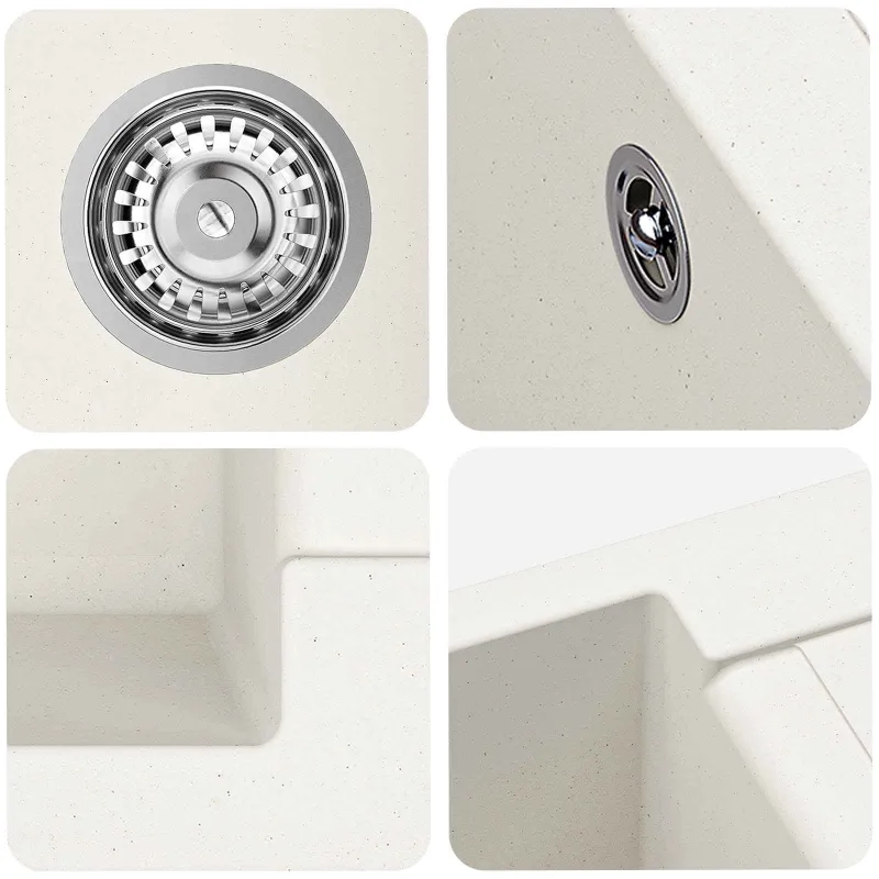 Kriauklė Balta 780 x 500 mm 80% Kvarcas ir 20% Derva