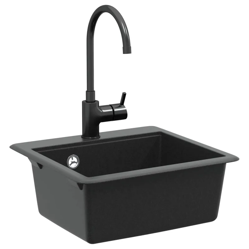 Kriauklė Juoda 470 x 440 mm Granitas