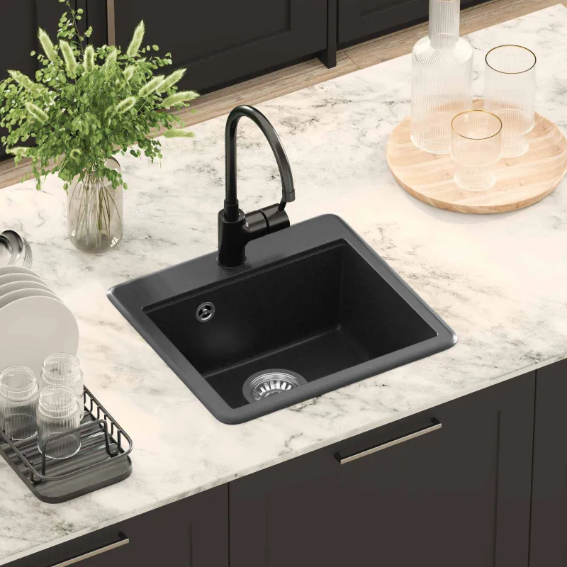 Kriauklė Juoda 470 x 440 mm Granitas