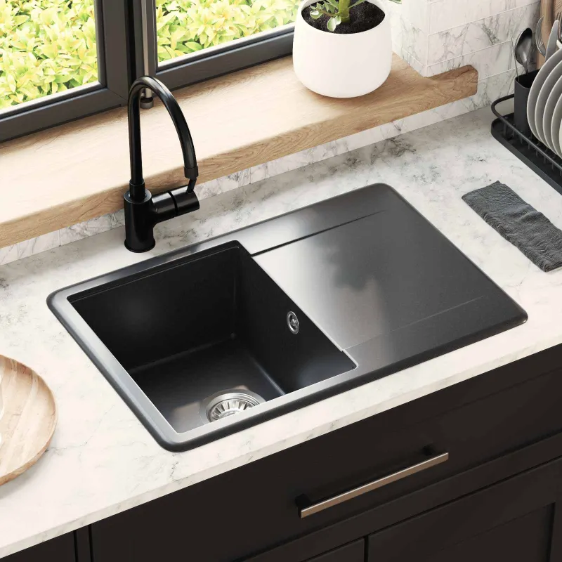 Kriauklė Juoda 670 x 460 mm Granitas
