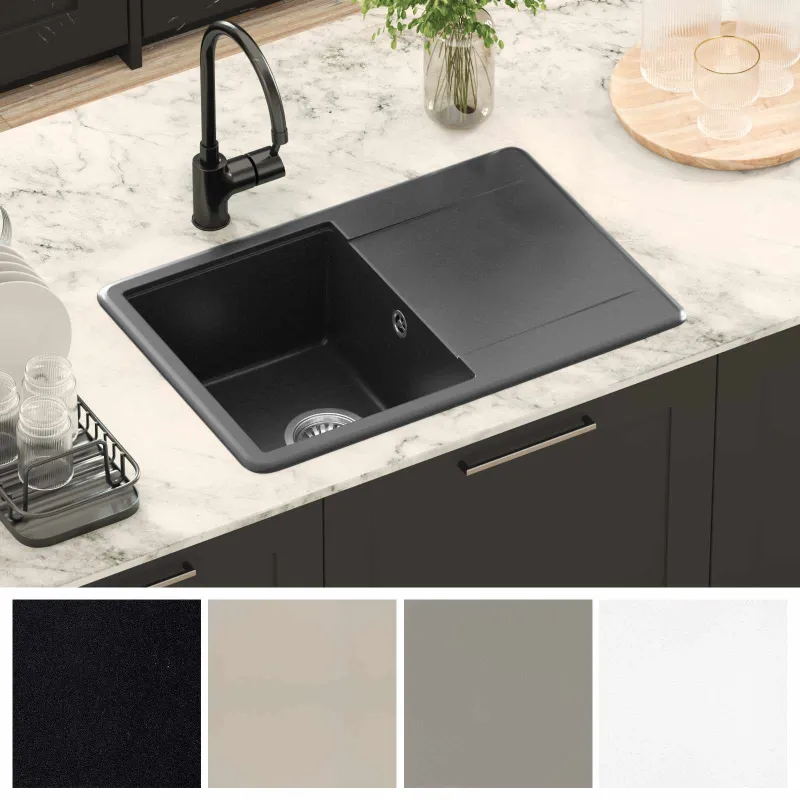 Kriauklė Juoda 670 x 460 mm Granitas
