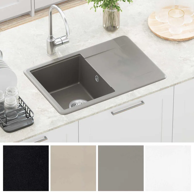 Kriauklė Pilka 670 x 460 mm 80% Kvarcas ir 20% Derva