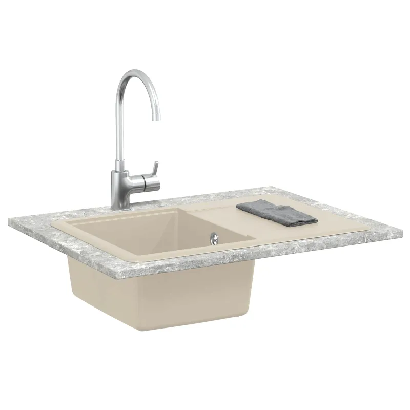 Kriauklė Smėlio 670 x 460 mm 80% Kvarcas ir 20% Derva