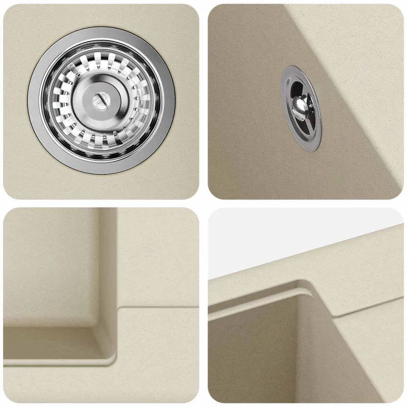 Kriauklė Smėlio 670 x 460 mm 80% Kvarcas ir 20% Derva