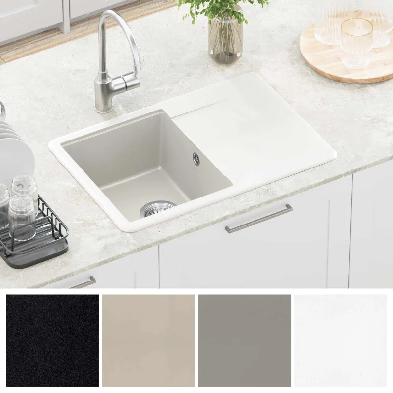 Kriauklė Balta 670 x 460 mm 80% Kvarcas ir 20% Derva