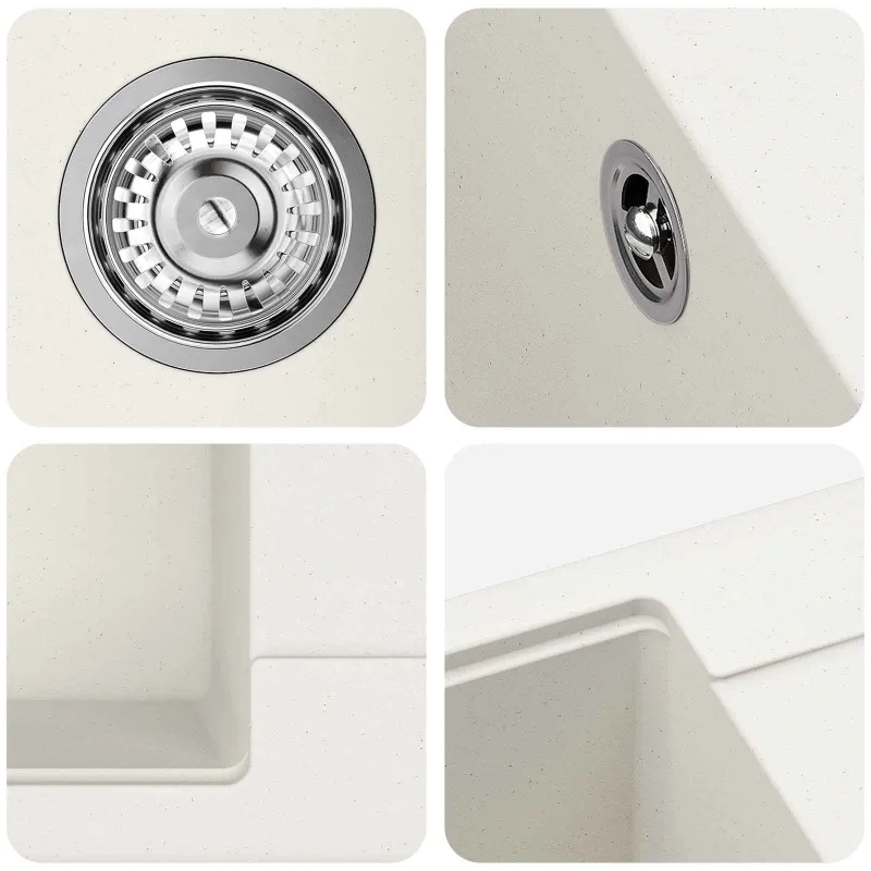 Kriauklė Balta 670 x 460 mm 80% Kvarcas ir 20% Derva