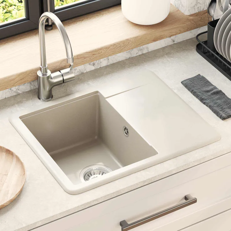 Kriauklė Smėlio 560 x 460 mm 80% Kvarcas ir 20% Derva