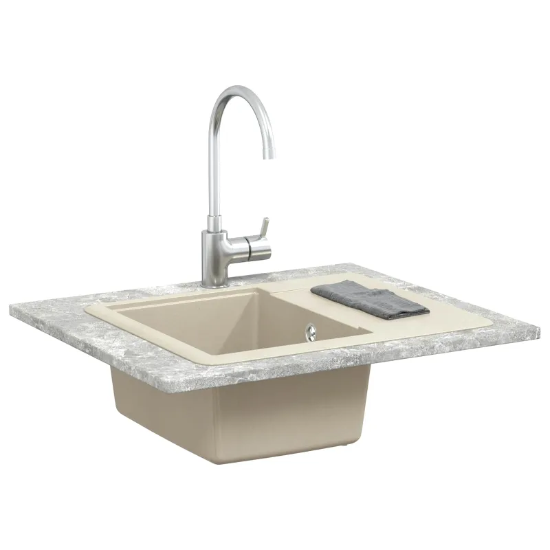 Kriauklė Smėlio 560 x 460 mm 80% Kvarcas ir 20% Derva