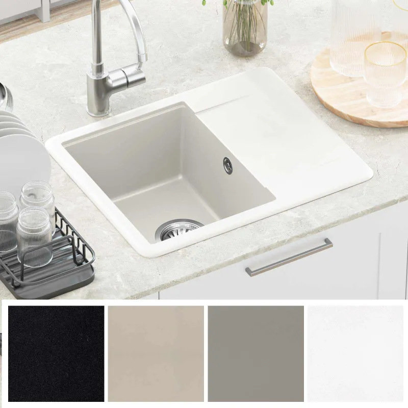Kriauklė Balta 560 x 460 mm 80% Kvarcas ir 20% Derva