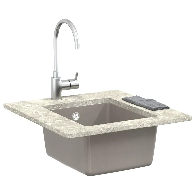 Kriauklė Pilka 370 x 460 mm 80% Kvarcas ir 20% Derva