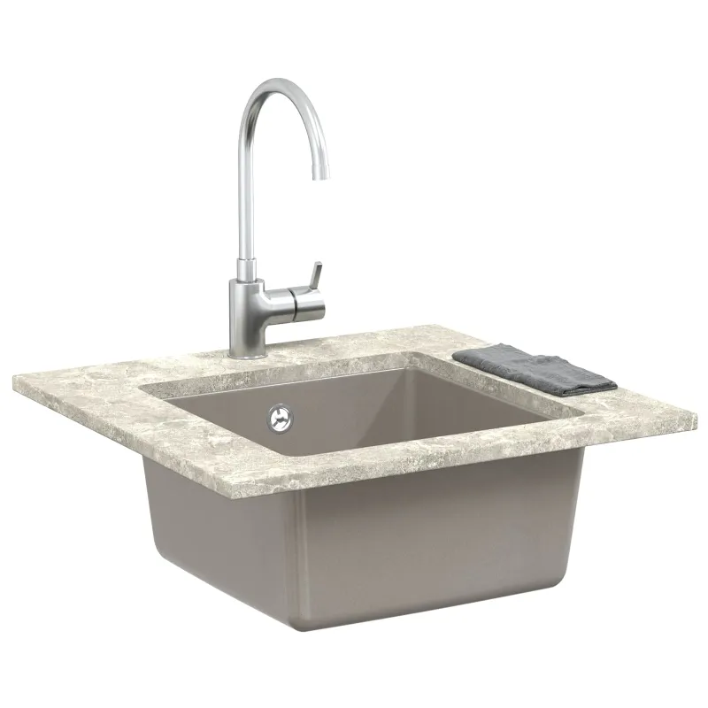 Kriauklė Pilka 430 x 460 mm 80% Kvarcas ir 20% Derva
