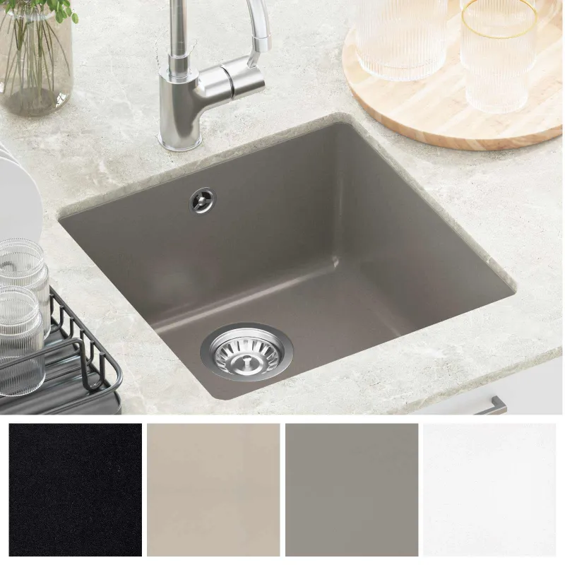 Kriauklė Pilka 430 x 460 mm 80% Kvarcas ir 20% Derva