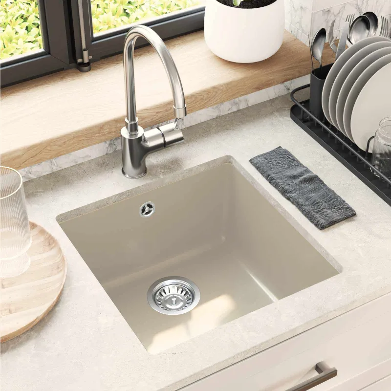 Kriauklė Smėlio 430 x 460 mm 80% Kvarcas ir 20% Derva