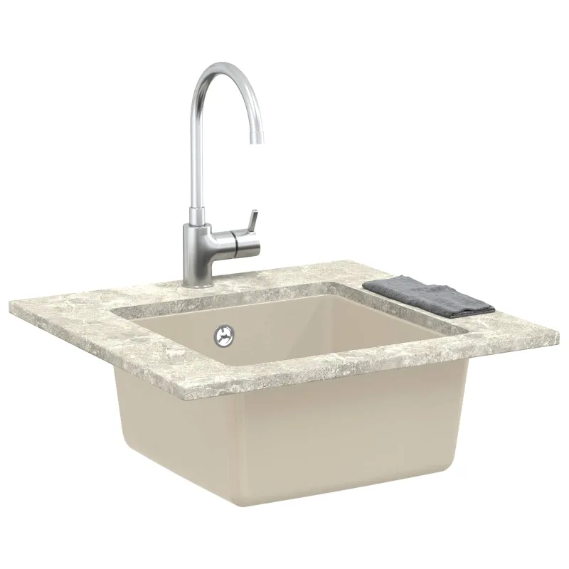 Kriauklė Smėlio 430 x 460 mm 80% Kvarcas ir 20% Derva