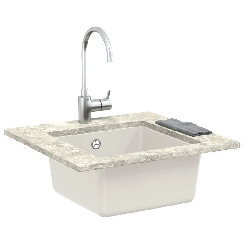 Kriauklė Balta 430 x 460 mm 80% Kvarcas ir 20% Derva