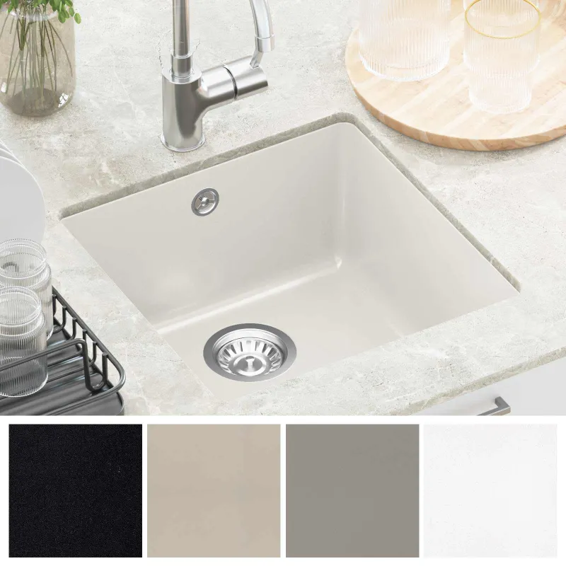 Kriauklė Balta 430 x 460 mm 80% Kvarcas ir 20% Derva