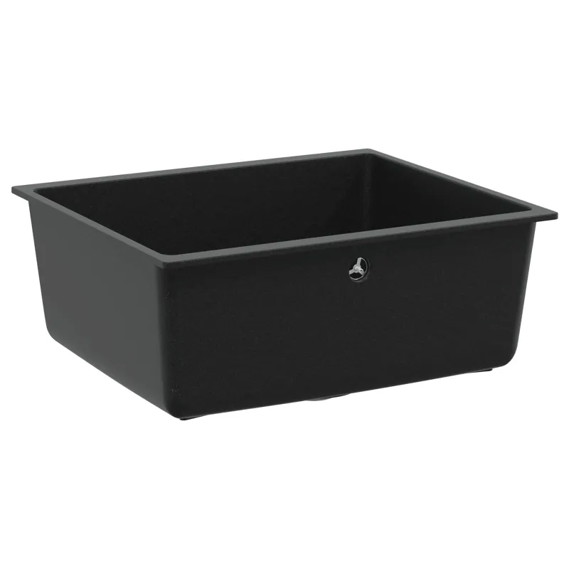 Kriauklė Juoda 530 x 460 mm 80% Kvarcas ir 20% Derva