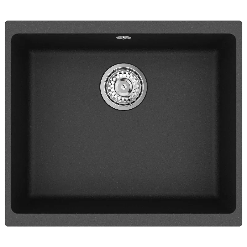 Kriauklė Juoda 530 x 460 mm 80% Kvarcas ir 20% Derva