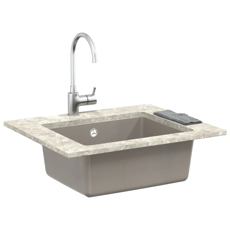 Kriauklė Pilka 530 x 460 mm 80% Kvarcas ir 20% Derva