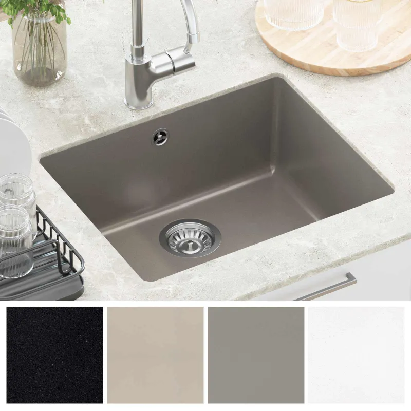 Kriauklė Pilka 530 x 460 mm 80% Kvarcas ir 20% Derva