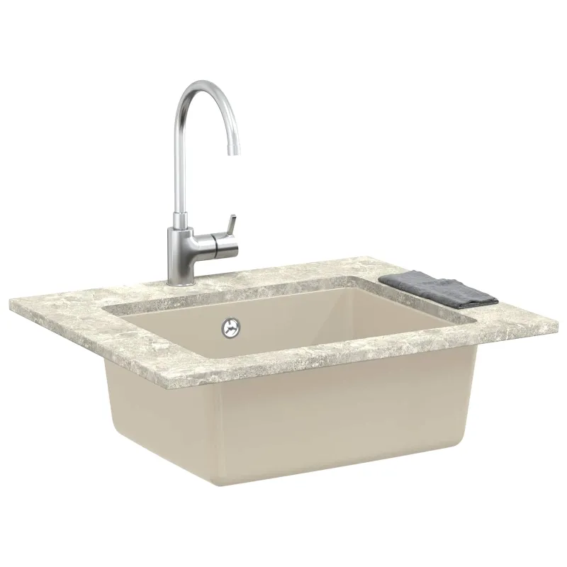 Kriauklė Smėlio 530 x 460 mm 80% Kvarcas ir 20% Derva