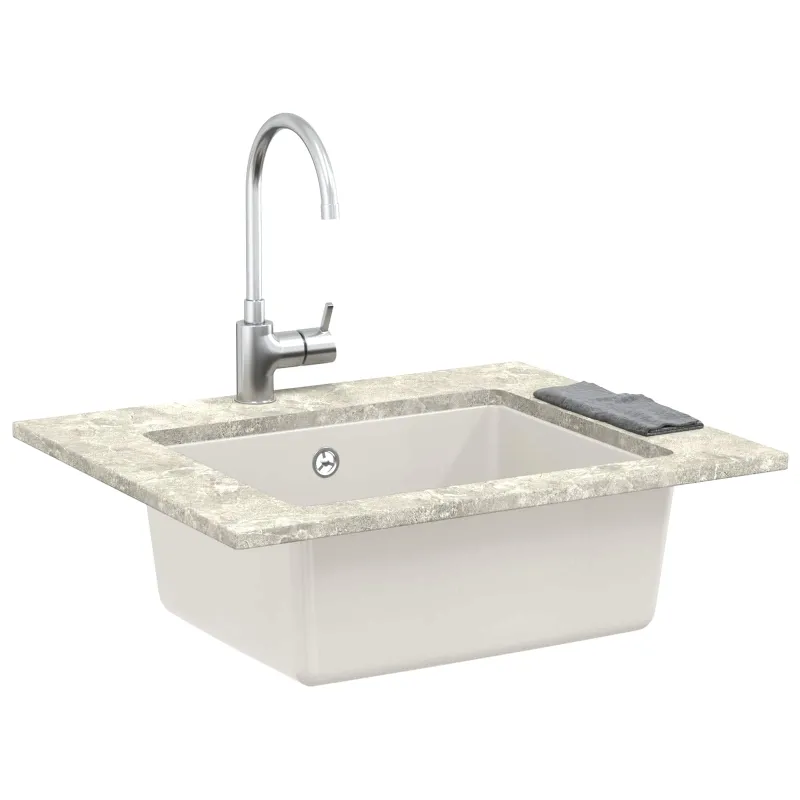 Kriauklė Balta 530 x 460 mm 80% Kvarcas ir 20% Derva