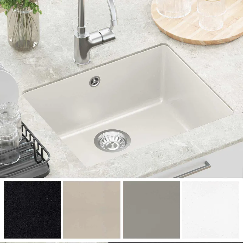 Kriauklė Balta 530 x 460 mm 80% Kvarcas ir 20% Derva