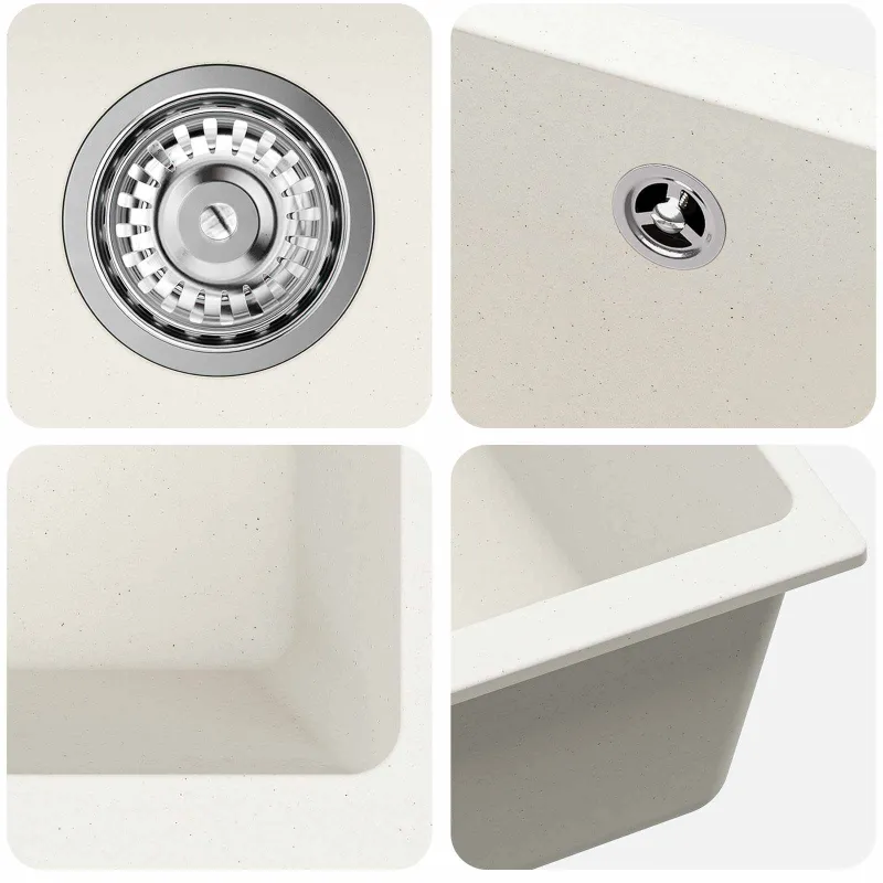 Kriauklė Balta 530 x 460 mm 80% Kvarcas ir 20% Derva