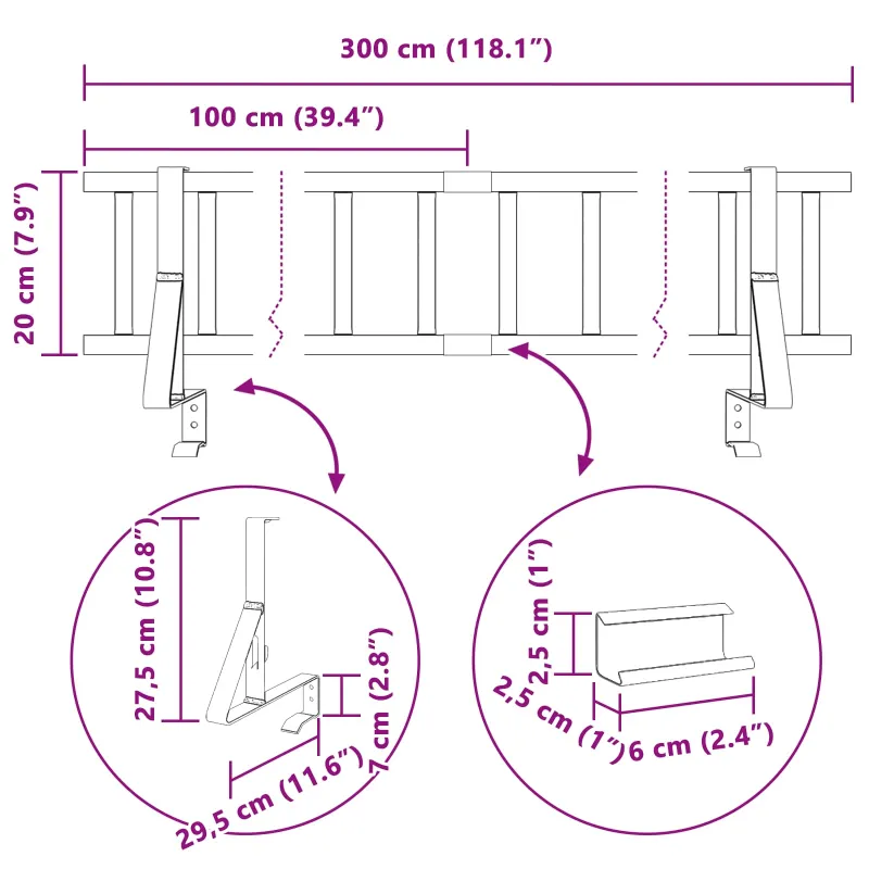 Stogo sniego sargas Raudona 300 x 29,5 x 34,5 cm Plienas